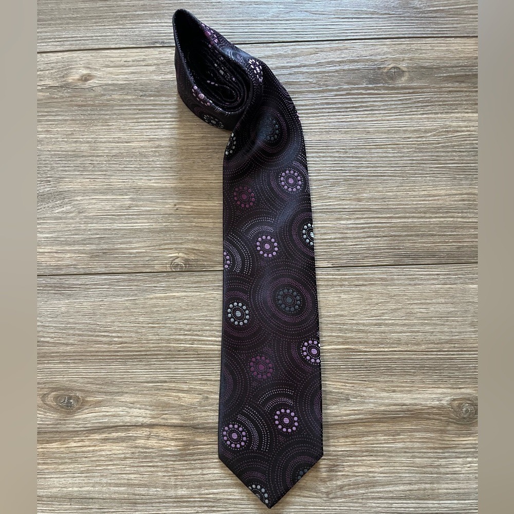 XMI Platinum Men's Patterned Silk Tie